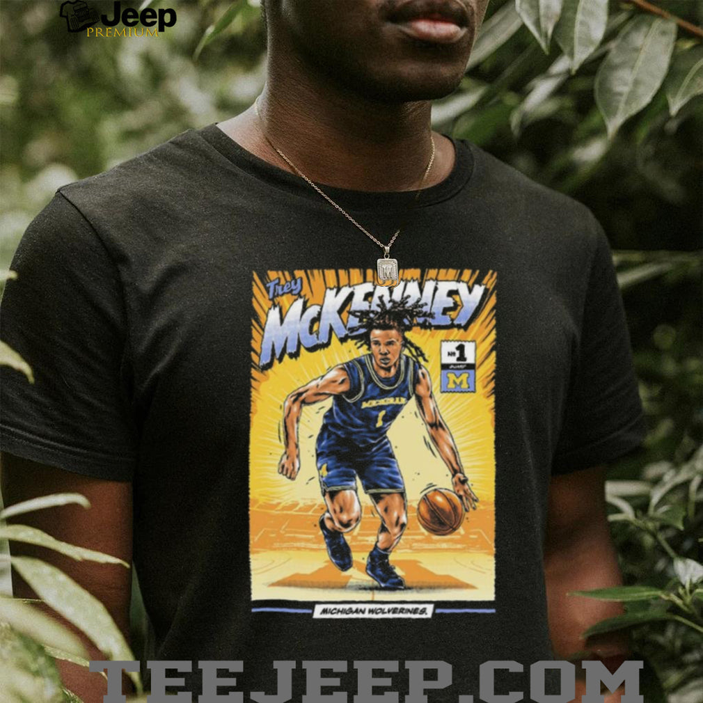 Trey McKenney Michigan Wolverines Comic Style Basketball Graphic T Shirt