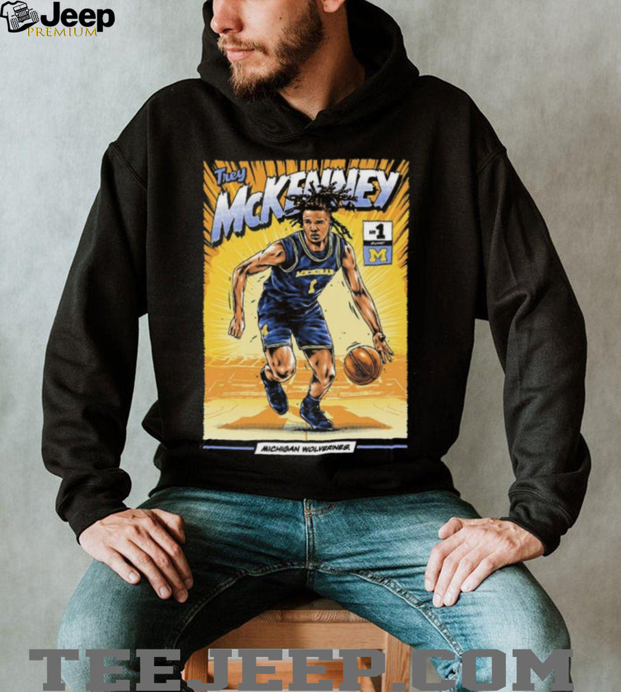Trey McKenney Michigan Wolverines Comic Style Basketball Graphic T Shirt
