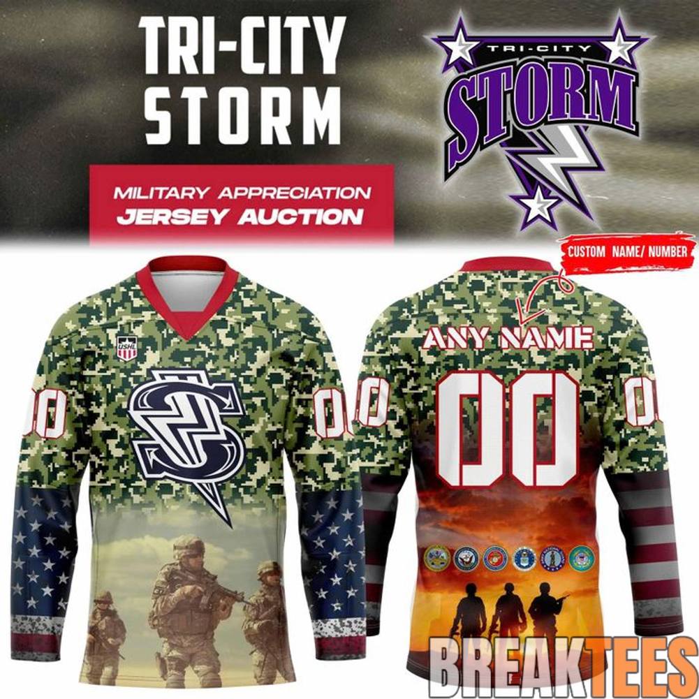 Tri-City Storm x Military Appreciation Night Hockey Jersey