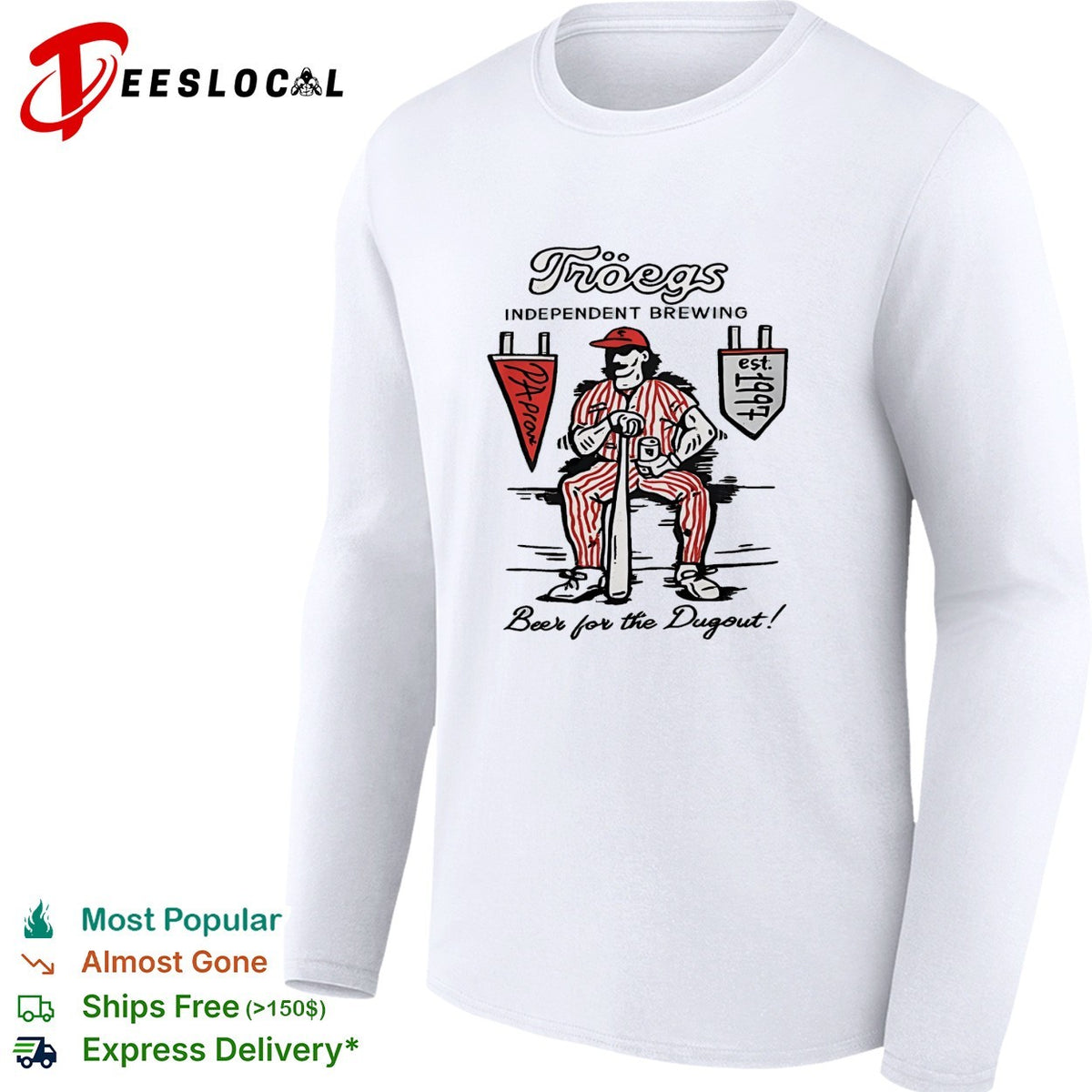 Tröegs Independent Brewing Beer for the Dugout PA Proud est 1997 Baseball shirt