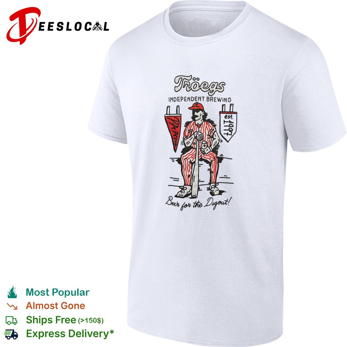 Tröegs Independent Brewing PA Proud est 1997 Beer for the Dugout shirt