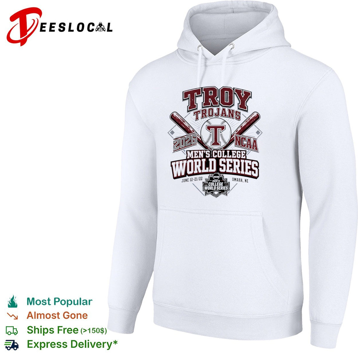 Troy Trojans 2026 NCAA Mens College World Series Omaha NE shirt