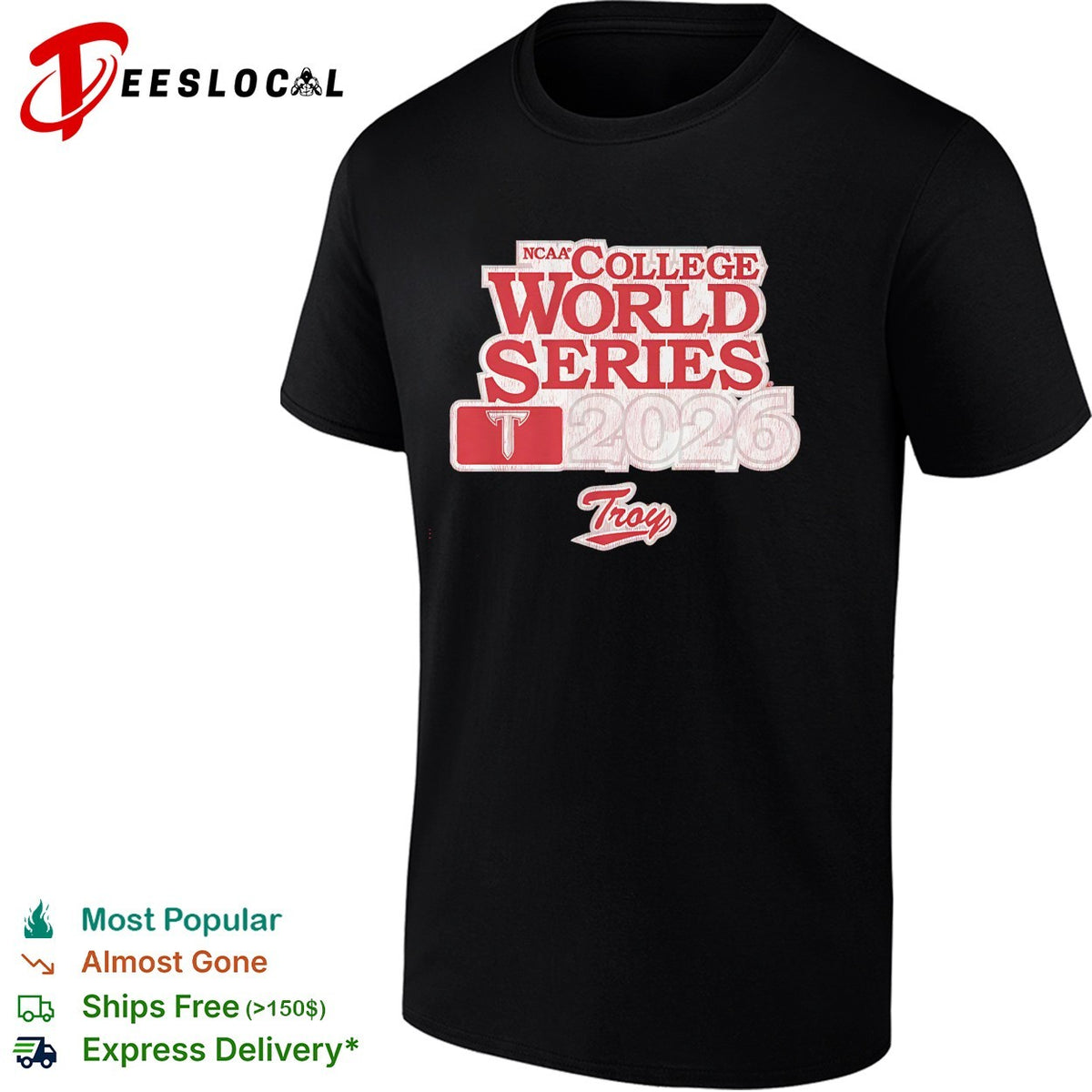 Troy Trojans Baseball 2026 NCAA College World Series shirt