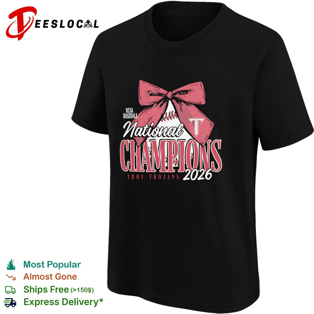 Troy Trojans NCAA Baseball National Champions 2026 Bow Logo shirt