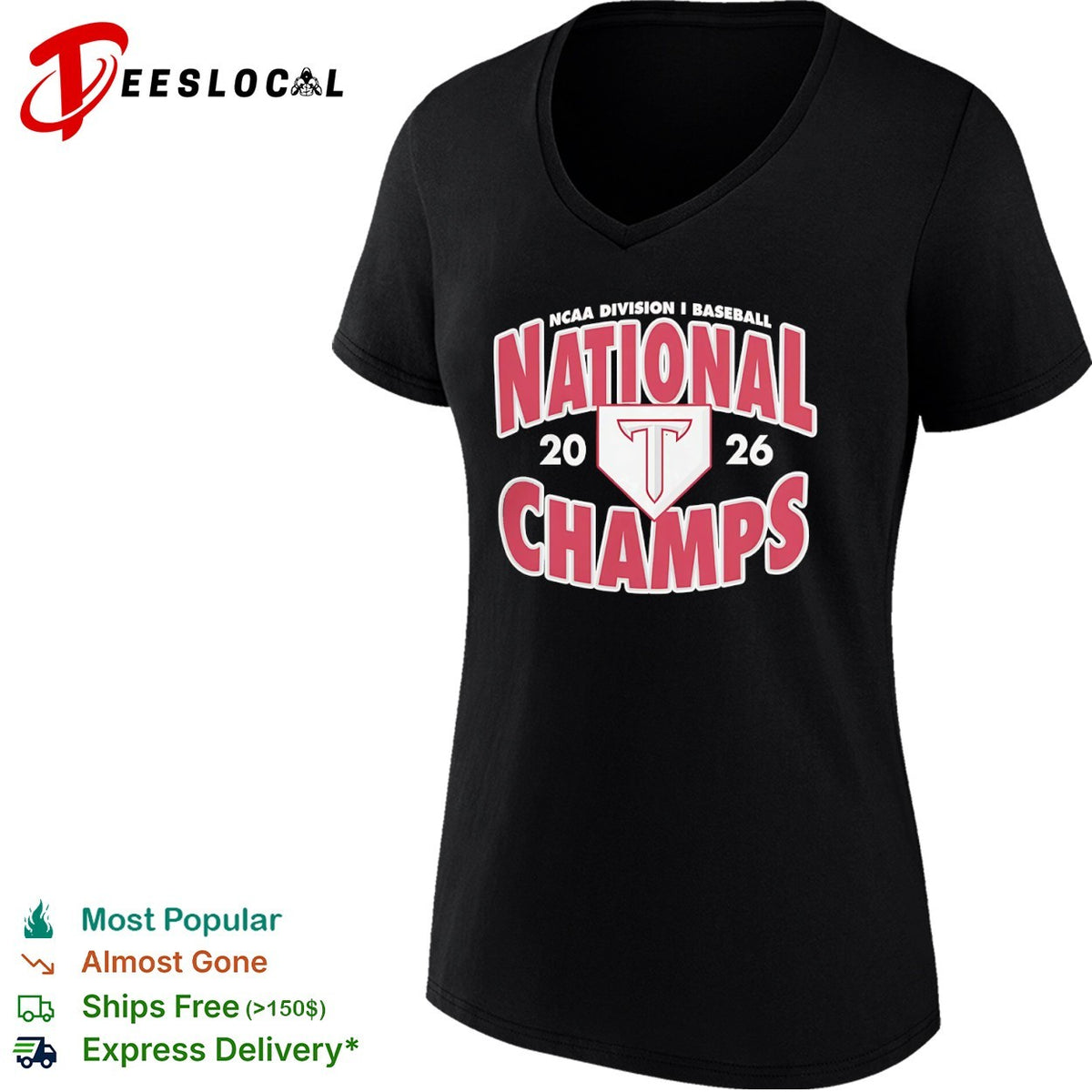 Troy Trojans NCAA Division I Baseball National 2026 Champs Logo shirt