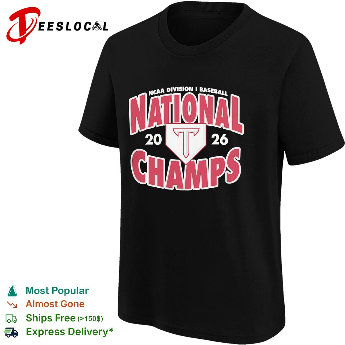 Troy Trojans NCAA Division I Baseball National 2026 Champs Logo shirt