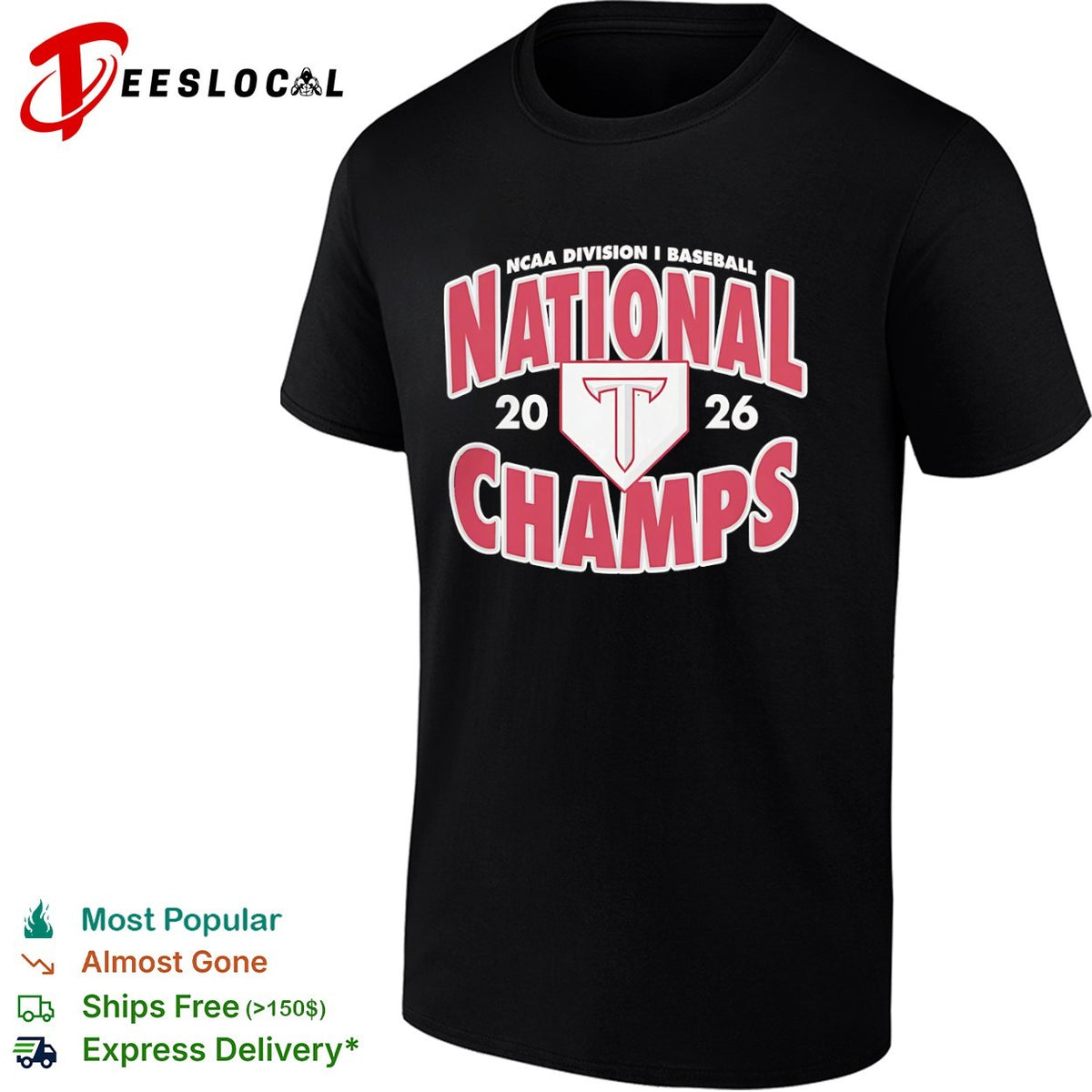 Troy Trojans NCAA Division I Baseball National 2026 Champs Logo shirt