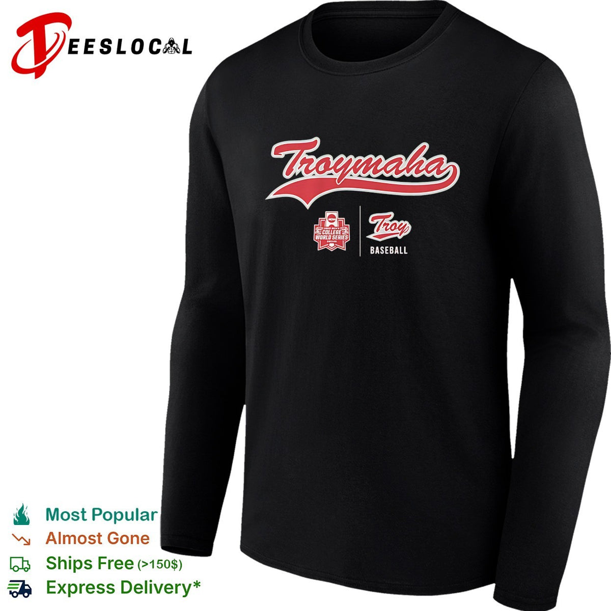 Troymaha Troy University College World Series baseball shirt