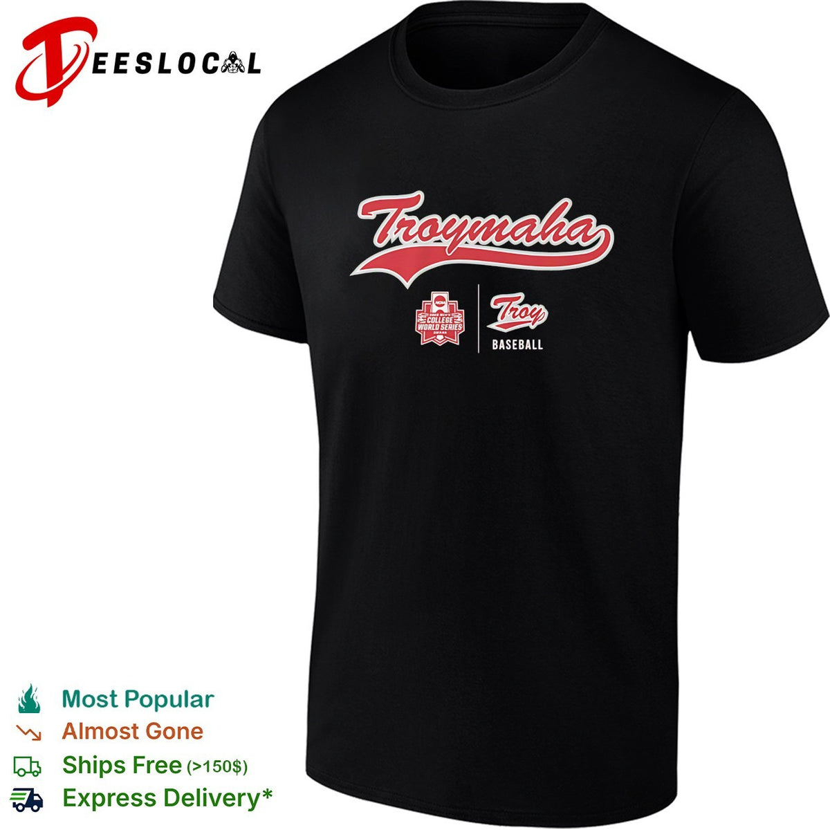 Troymaha Troy University College World Series baseball shirt