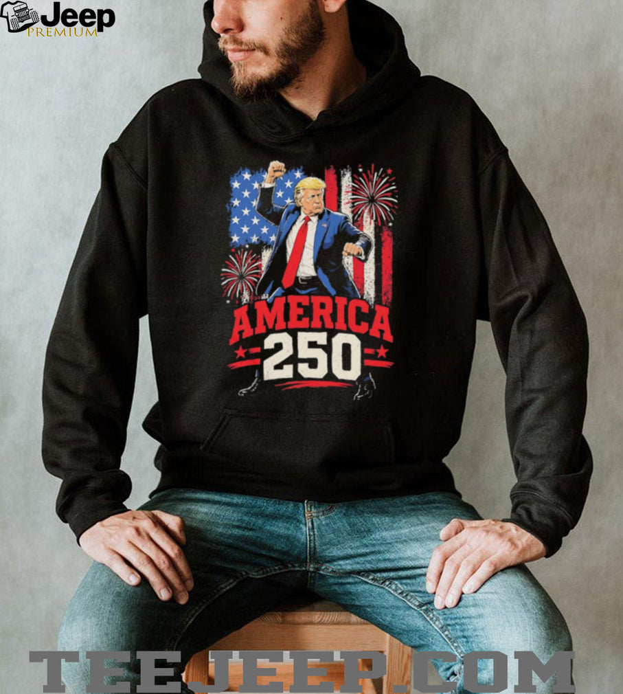 Trump America 250 Fireworks Patriotic Celebration Graphic T Shirt