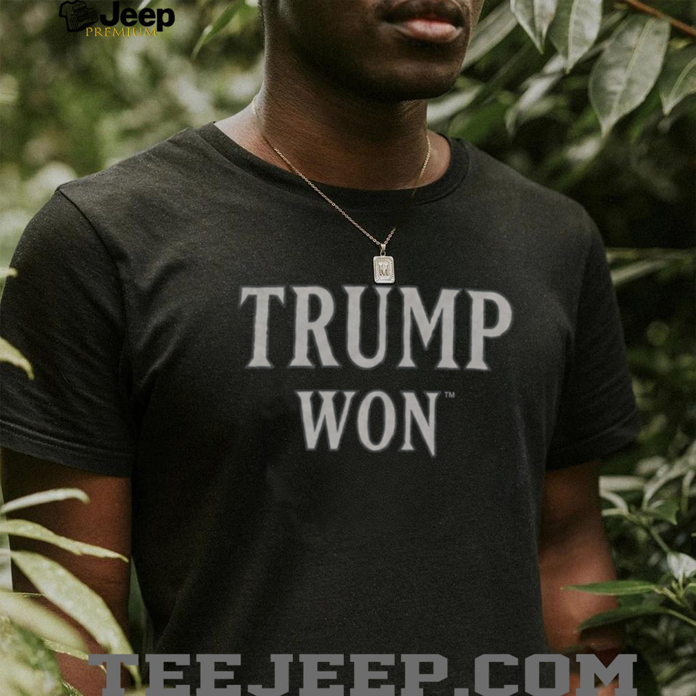 Trump Won Bold Text Political Statement Navy Graphic T Shirt