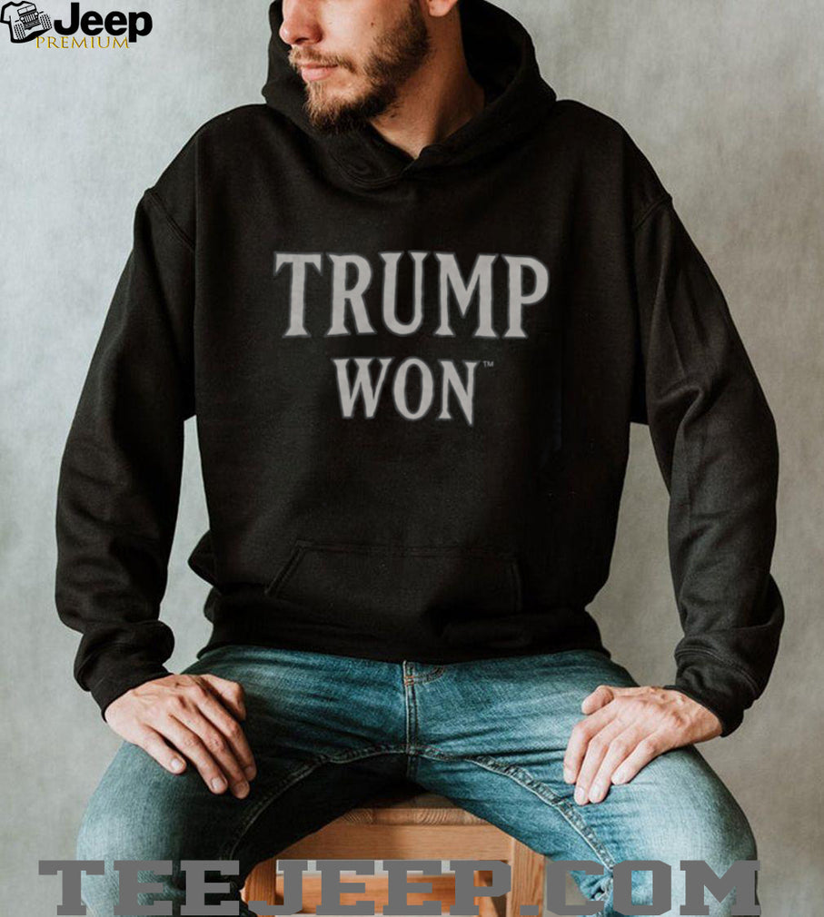 Trump Won Bold Text Political Statement Navy Graphic T Shirt