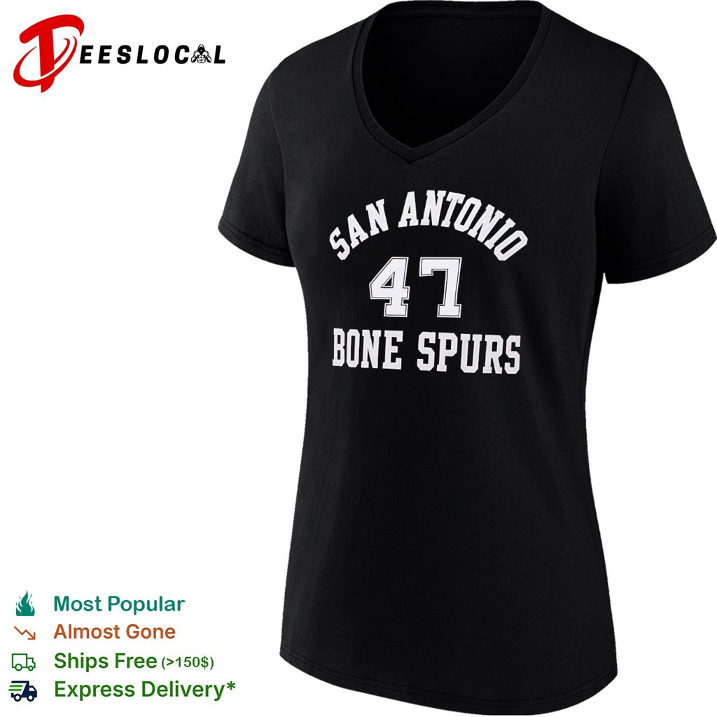 Trump wearing San Antonio 47 Bone Spurs shirt