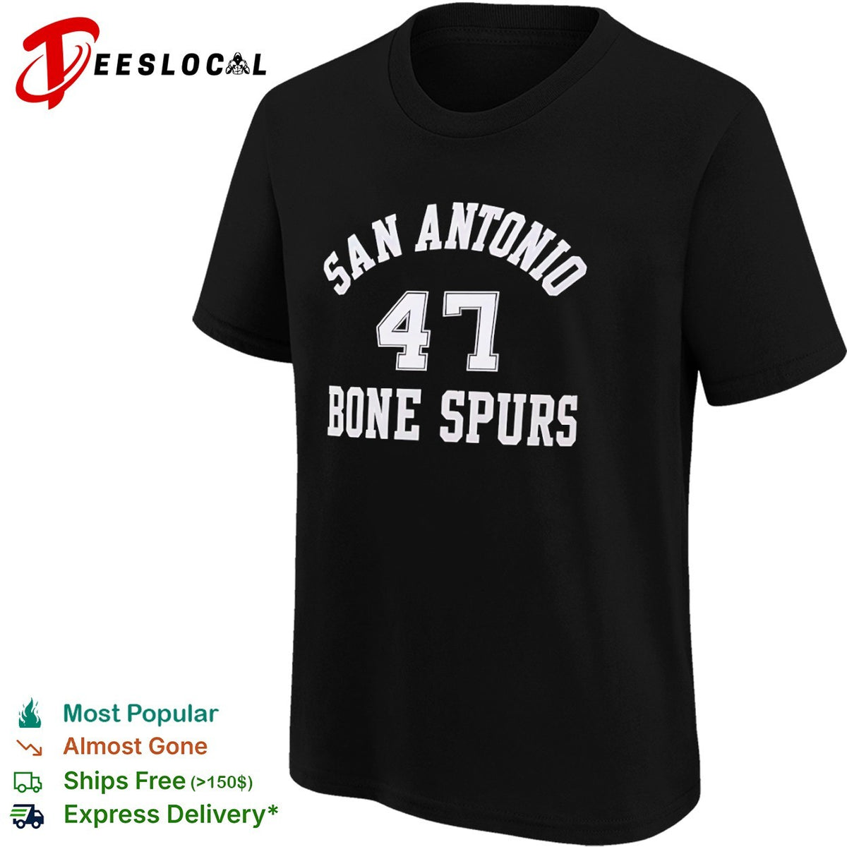Trump wearing San Antonio 47 Bone Spurs shirt