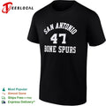 Trump wearing San Antonio 47 Bone Spurs shirt