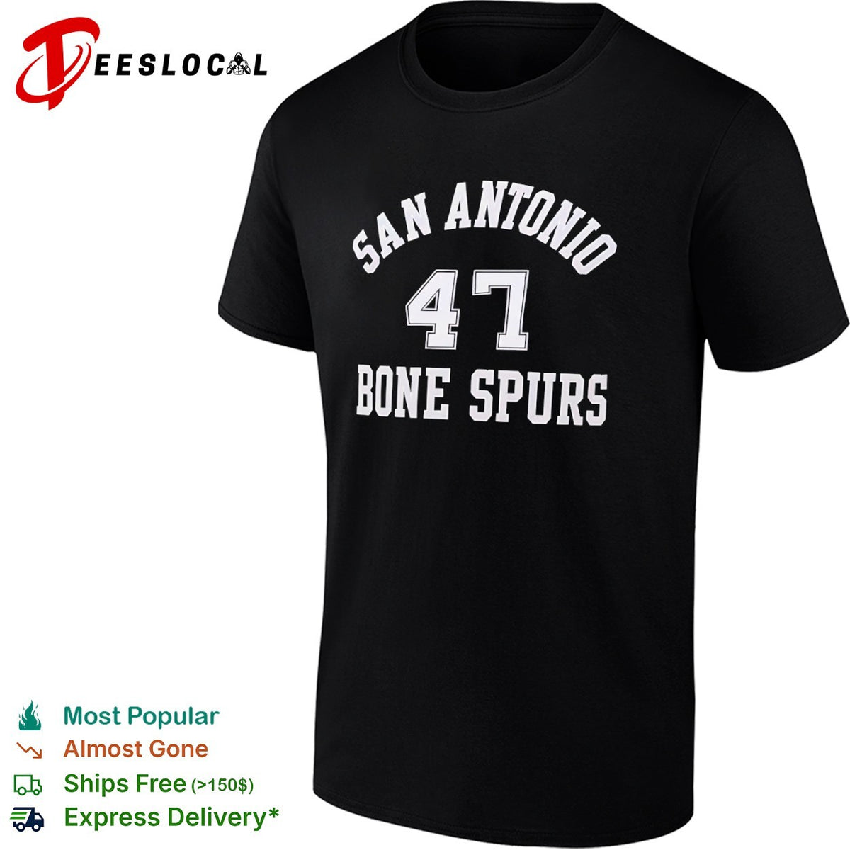 Trump wearing San Antonio 47 Bone Spurs shirt