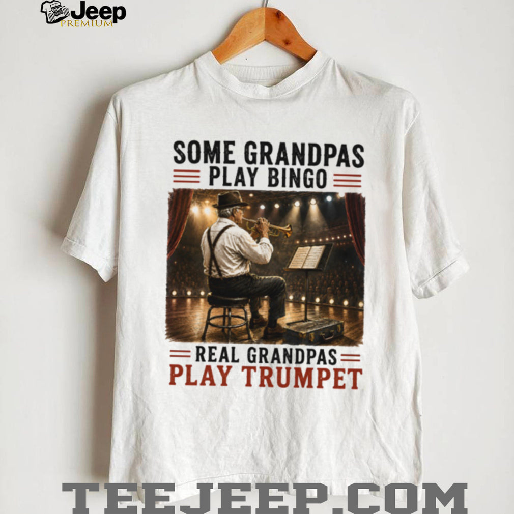 Trumpet Playing Grandpa Musician Stage Performance Shirt