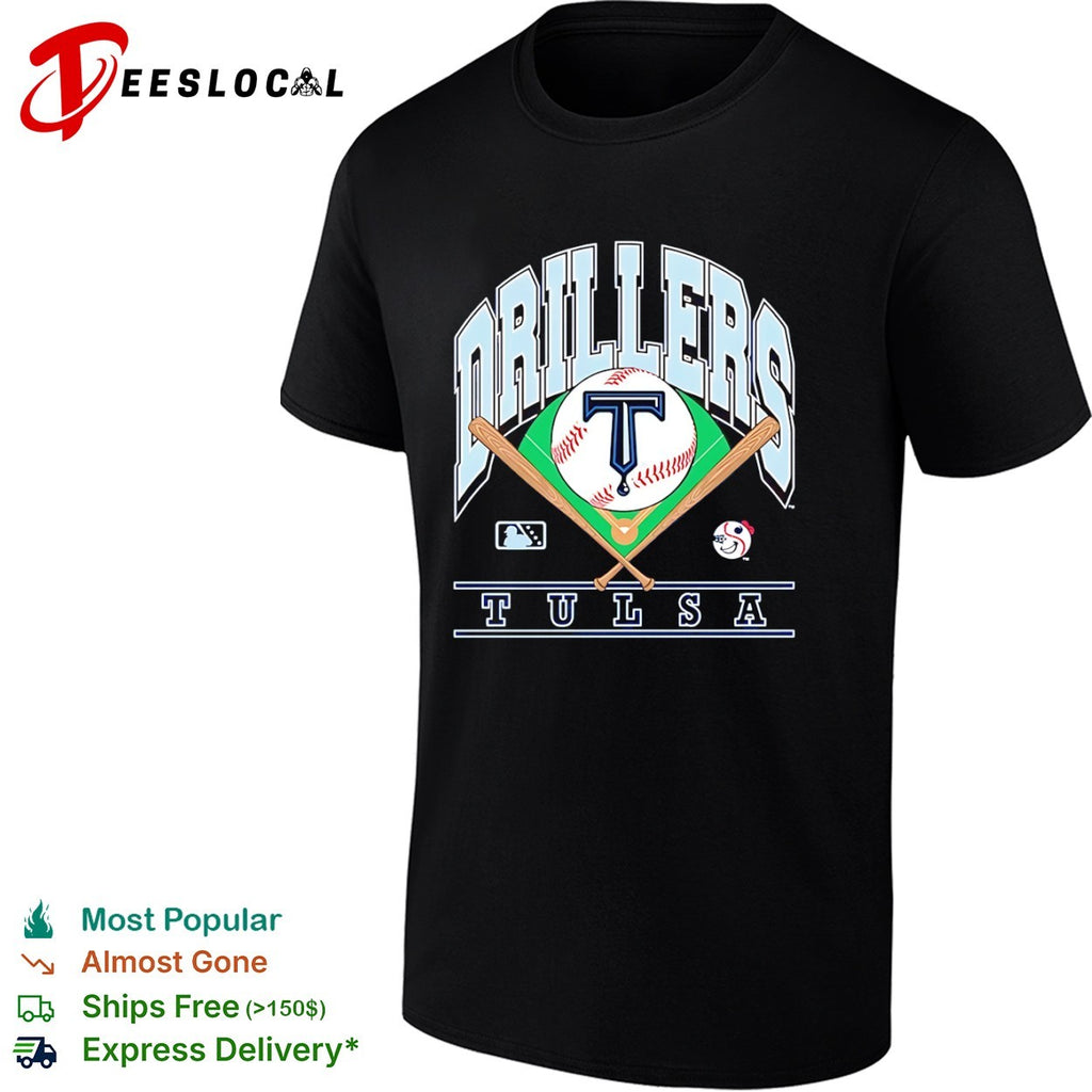 Tulsa Drillers Baseball Logo and Oil Rig shirt