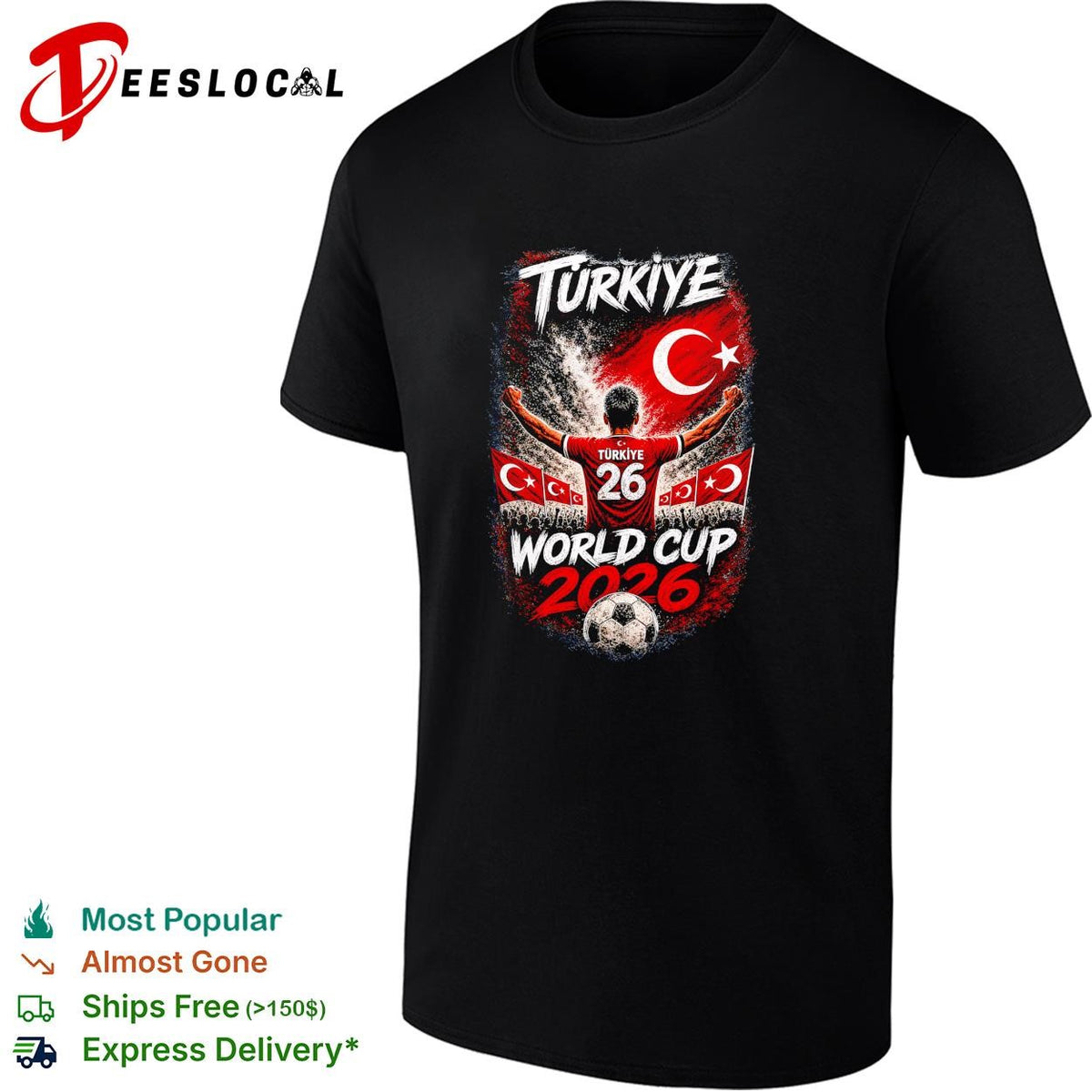 Turkiye World Cup 2026 number 26 soccer player poster shirt