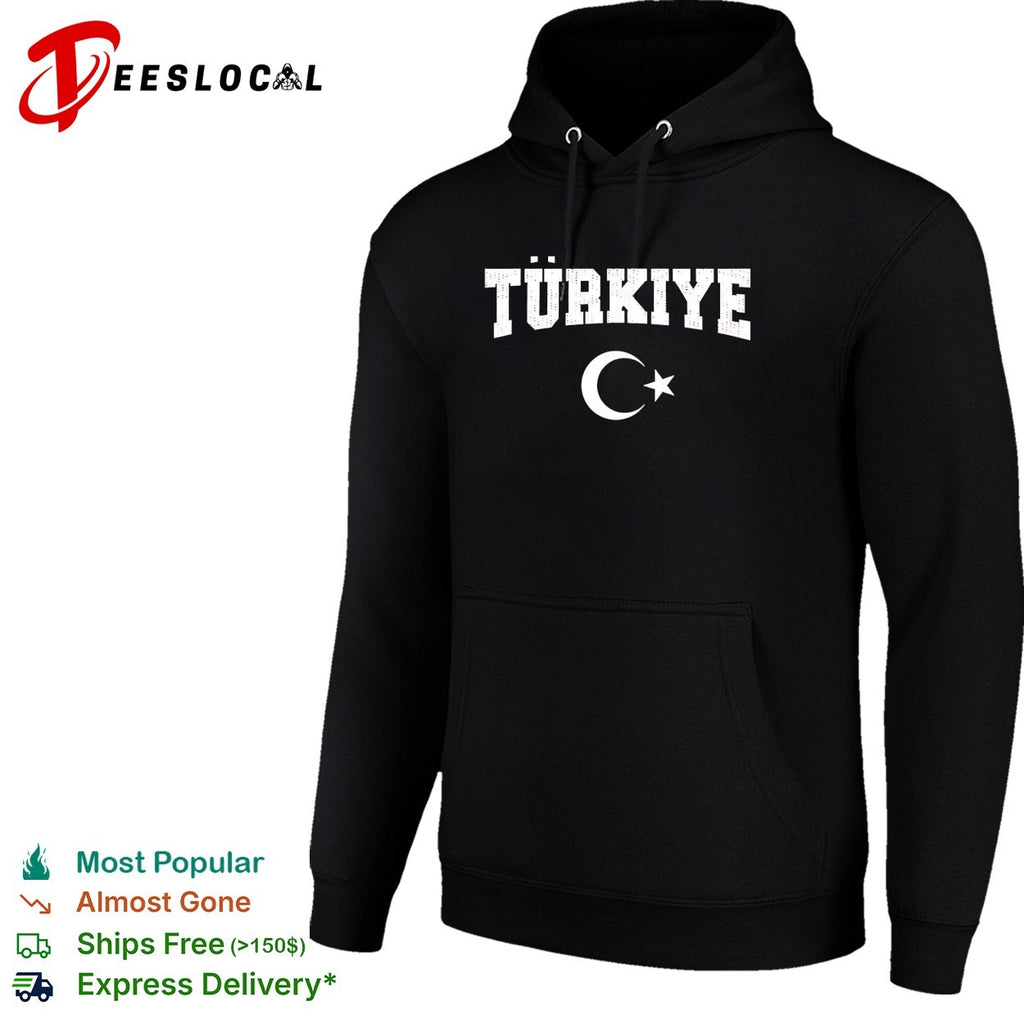 Türkiye crescent moon star bold distressed arch text fan shirt
