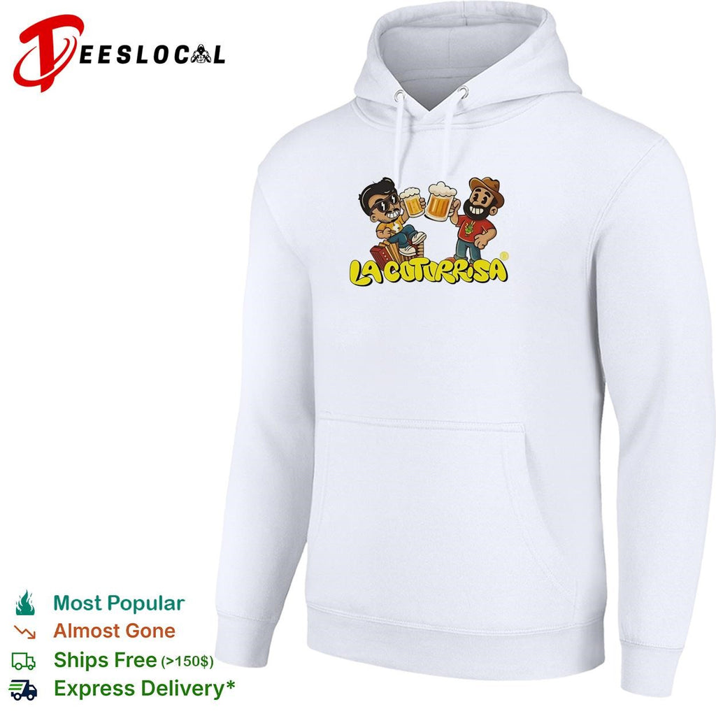 Two cartoon friends toasting beer Mexican comedy duo shirt