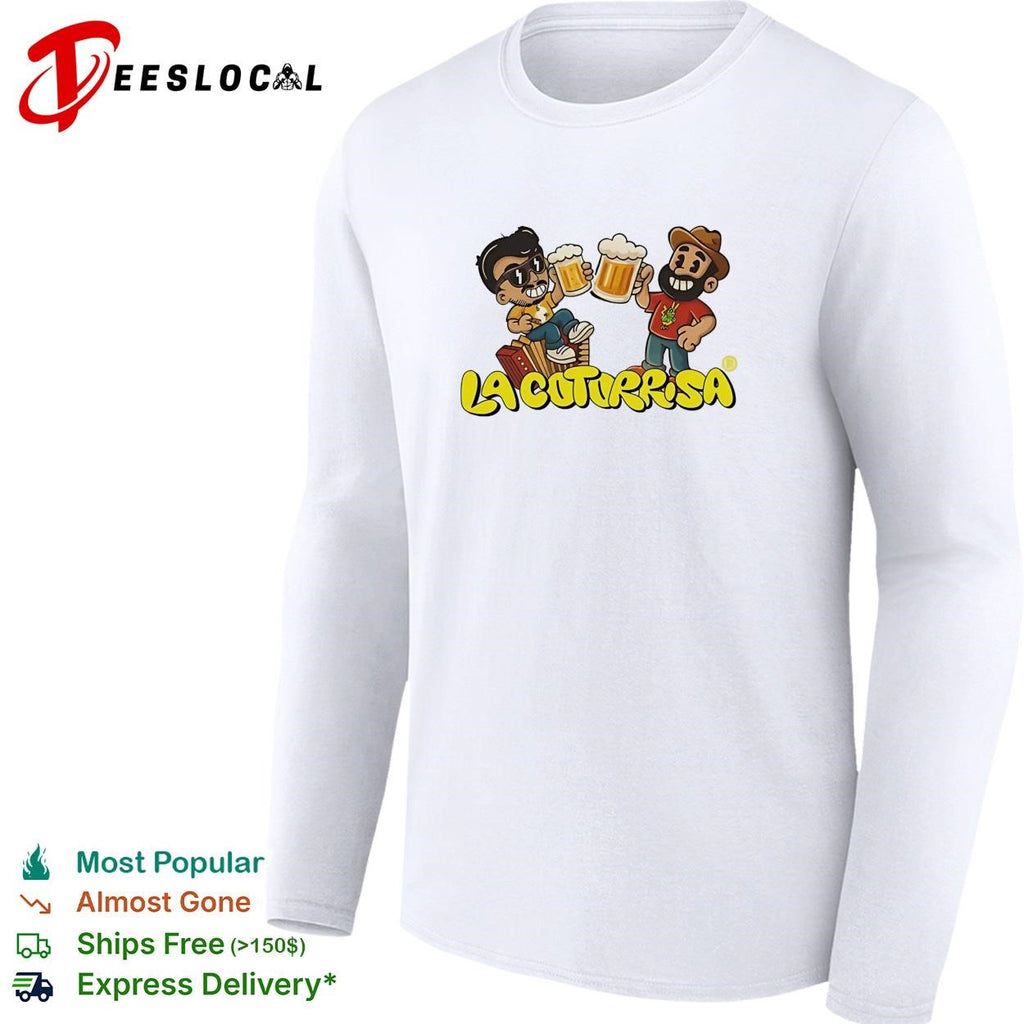 Two cartoon friends toasting beer Mexican comedy duo shirt