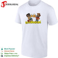 Two cartoon friends toasting beer Mexican comedy duo shirt