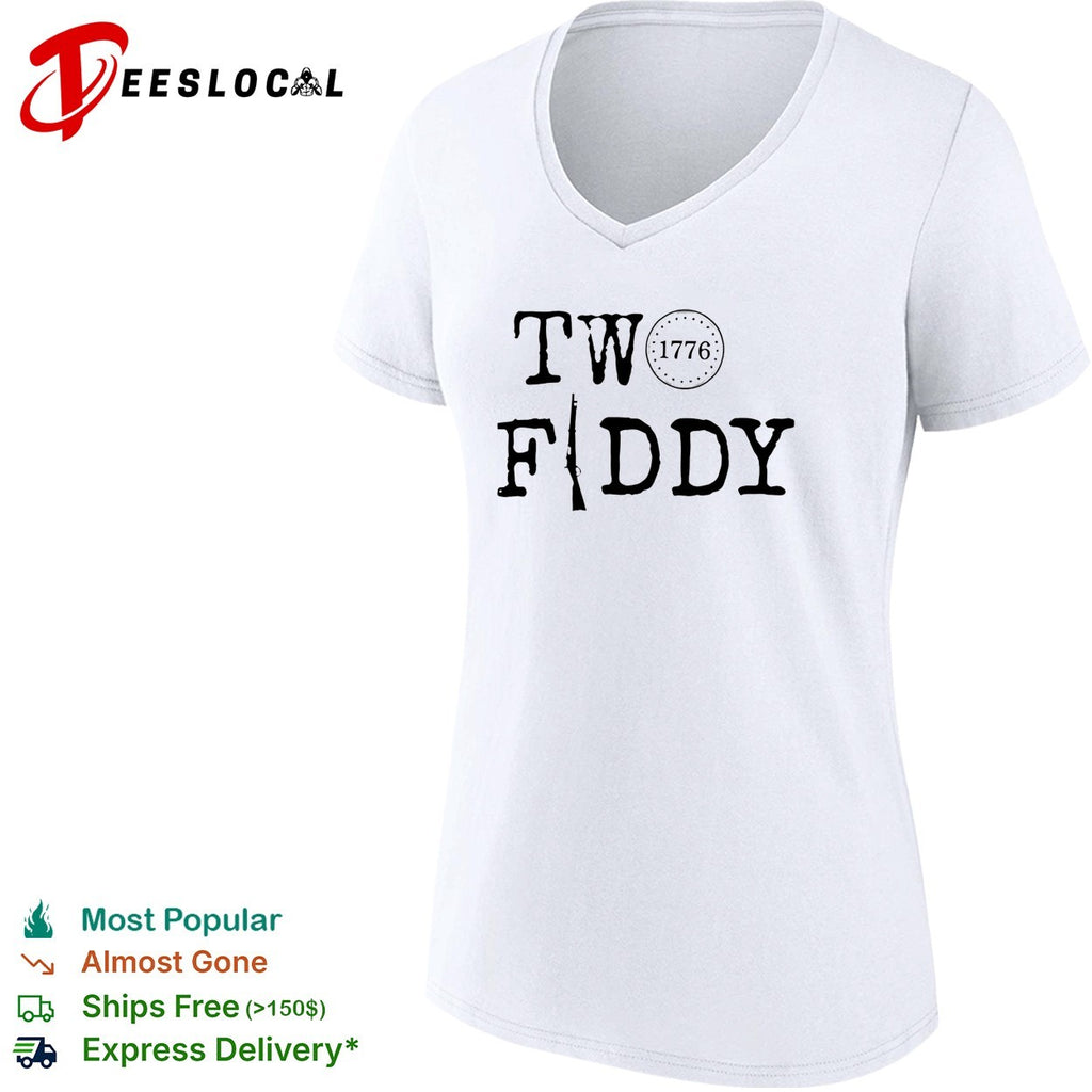 Two fiddy 1776 rifle typography patriotic shirt