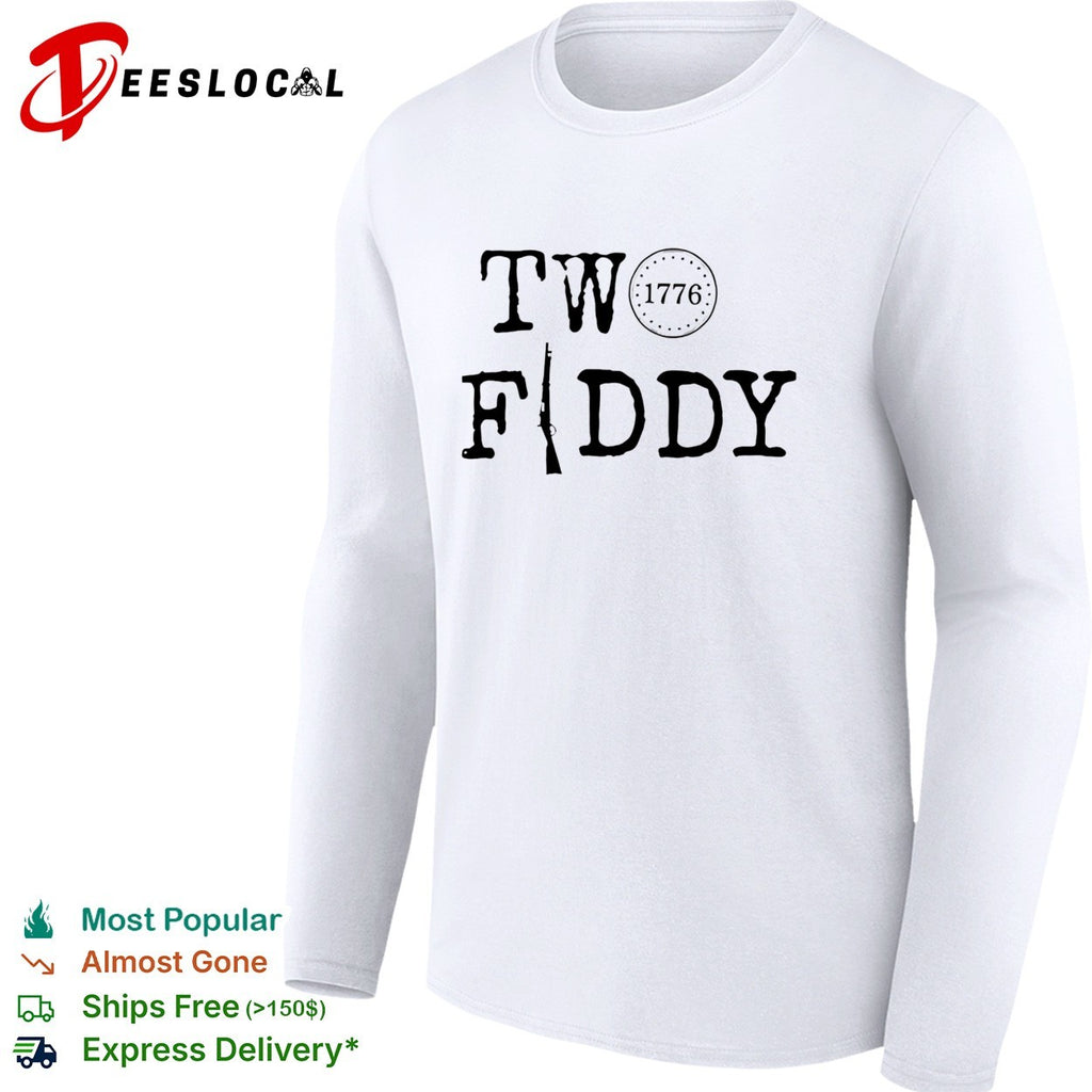 Two fiddy 1776 rifle typography patriotic shirt