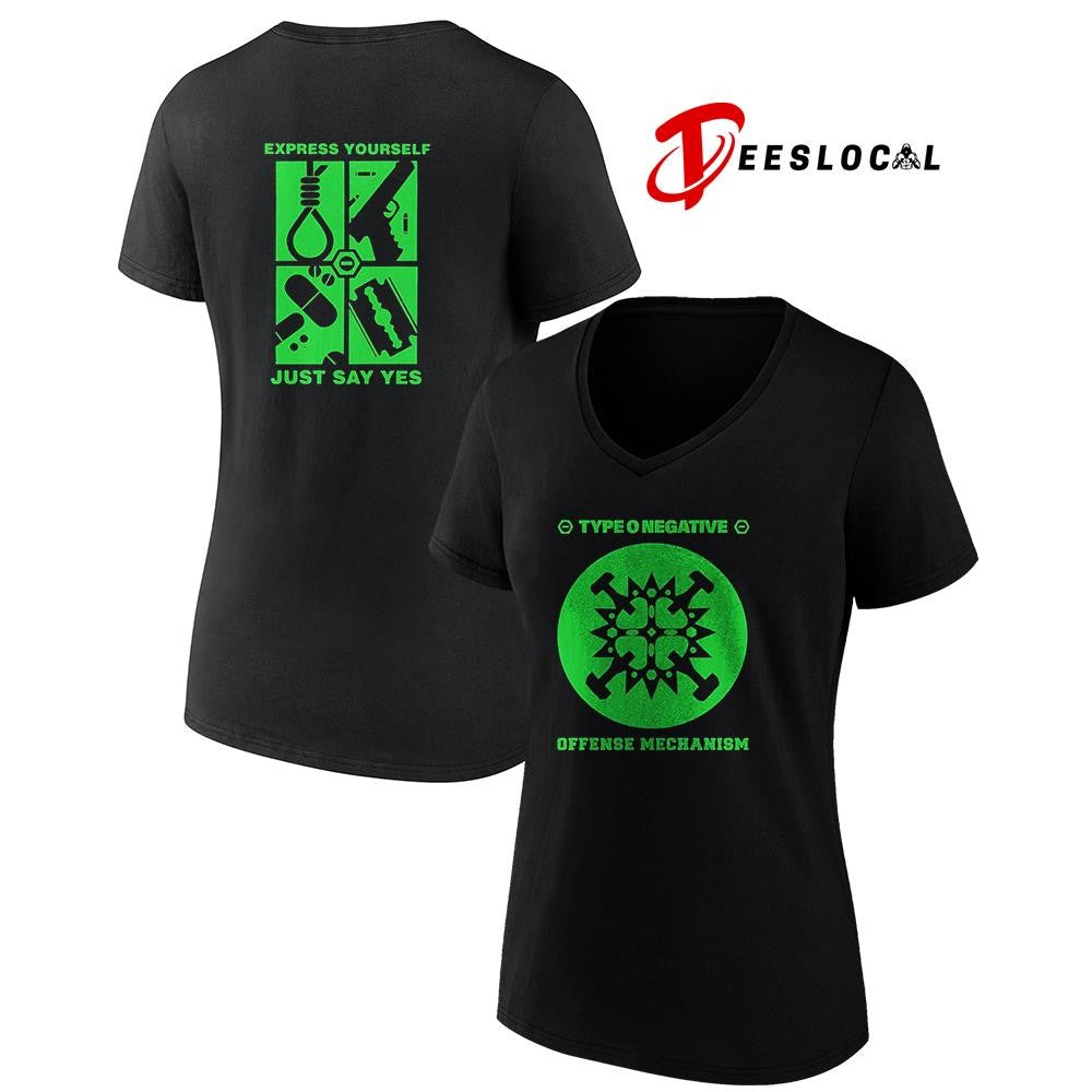 Type o negative offense mechanism express yourself just say yes graphic shirt