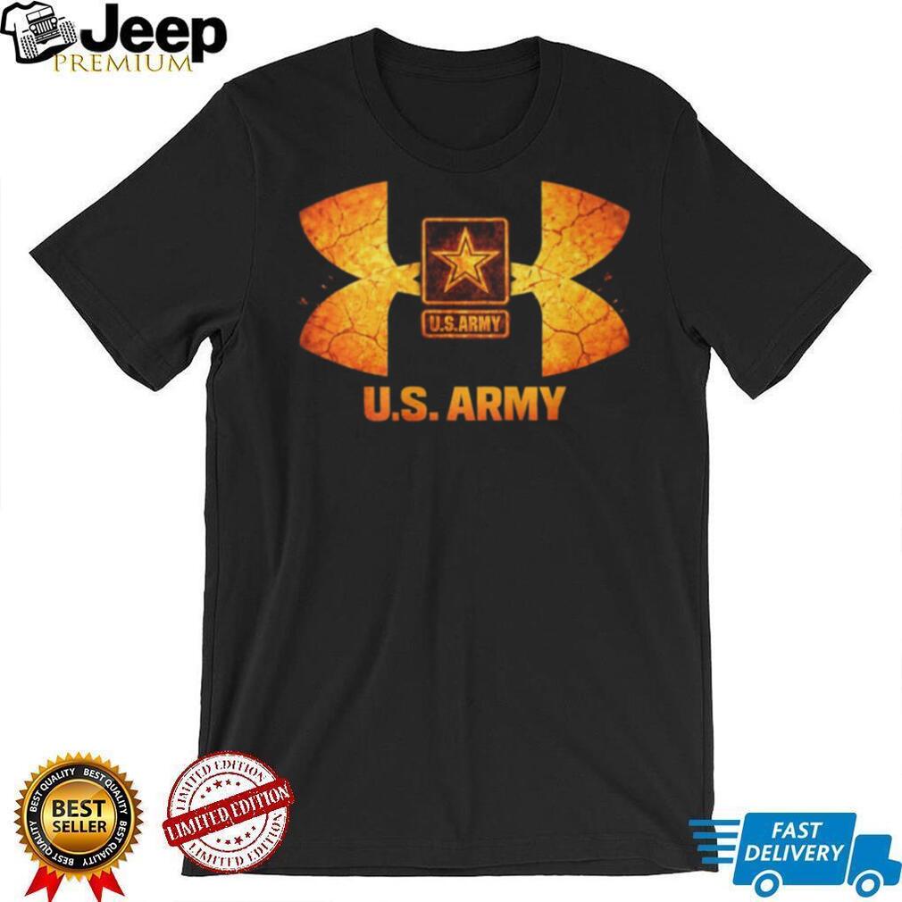 U.S. Army Star Logo Cracked Fire Design Patriotic T Shirt
