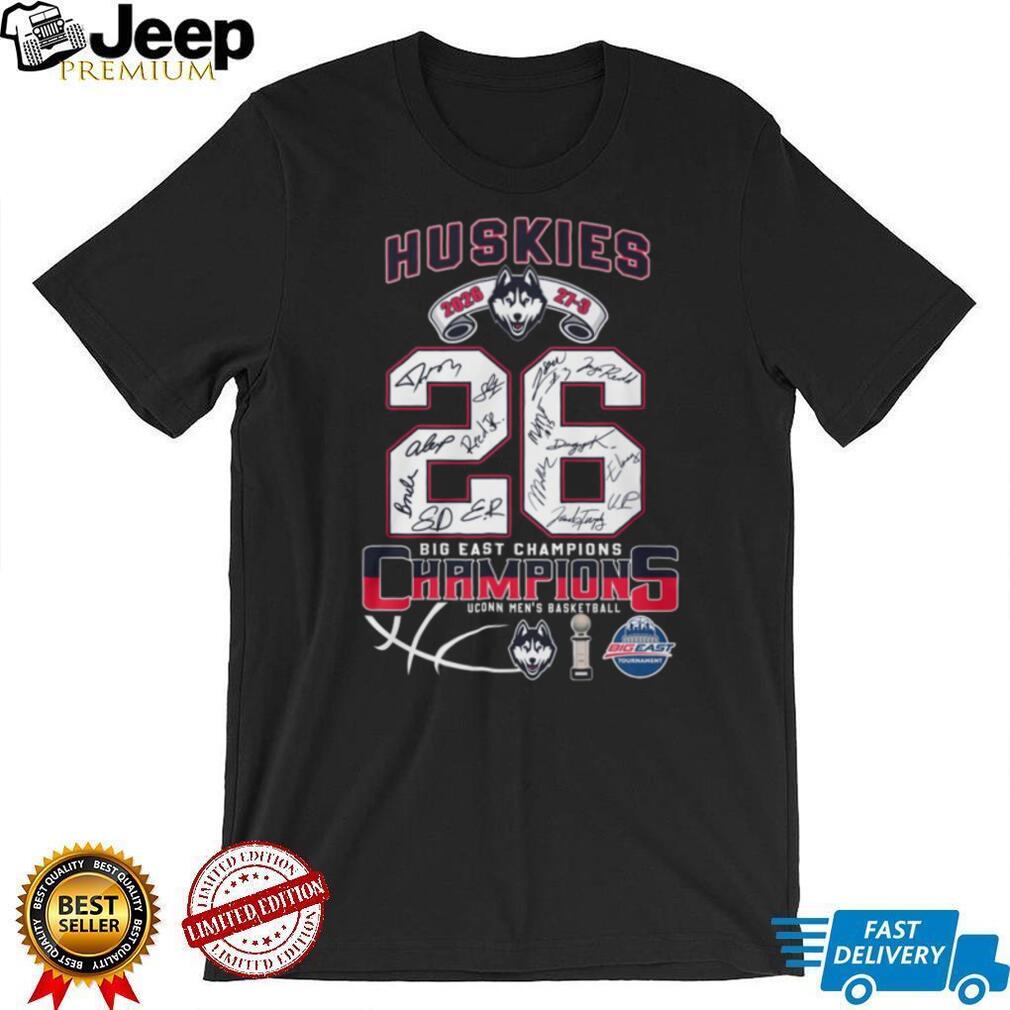UConn Huskies 2026 Big East Champions Signatures Roster T Shirt