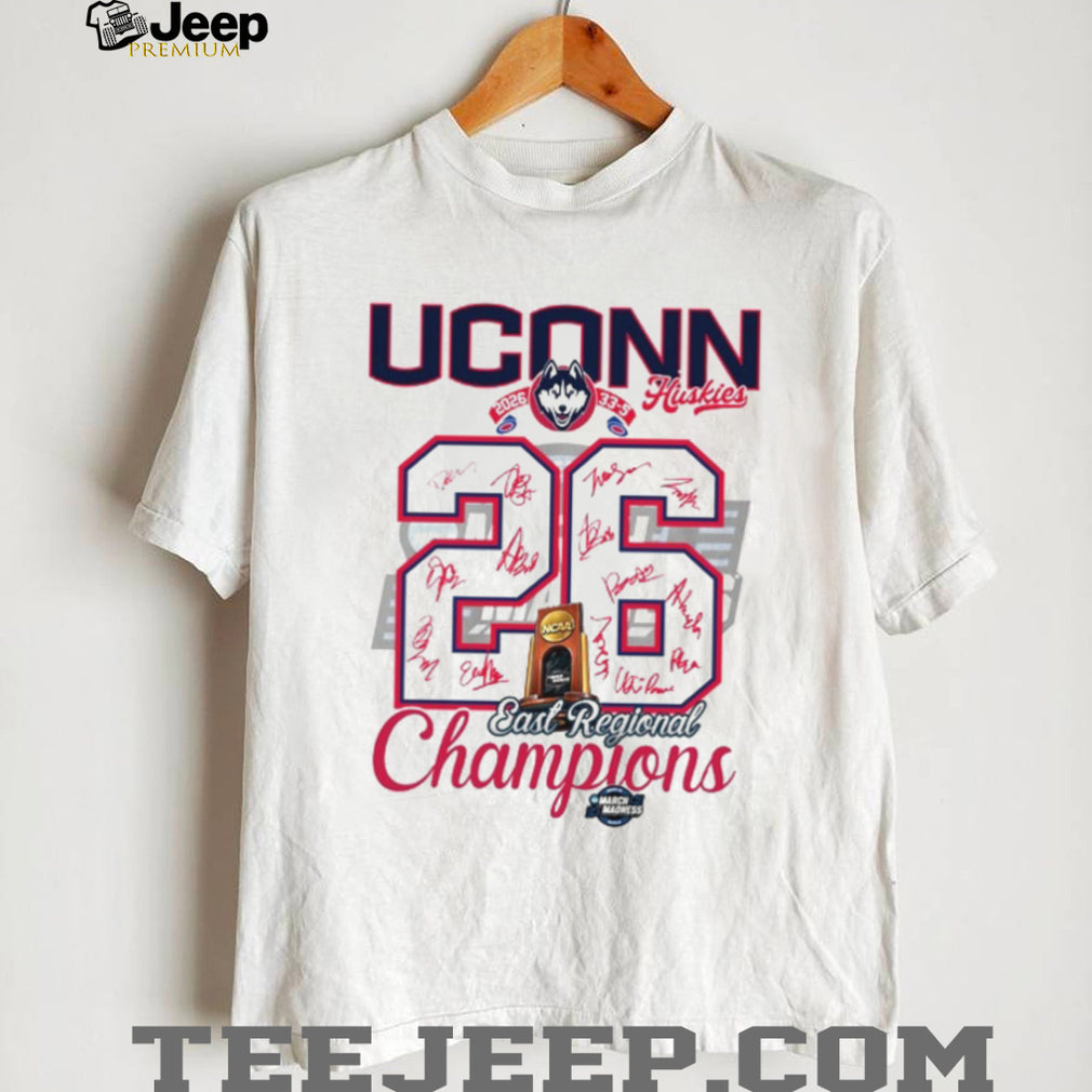 UConn Huskies 2026 East Regional Champions Signature Roster T Shirt