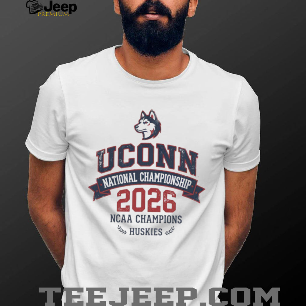 UConn Huskies 2026 NCAA Champions Collegiate Ribbon White T Shirt
