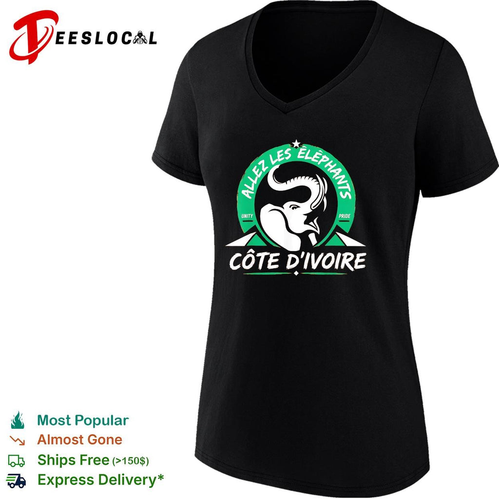 Allez les Elephants Cote d’Ivoire elephant crest badge shirt
