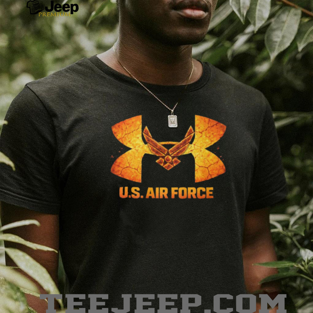 US Air Force Logo Mashup Lava Texture Military T Shirt