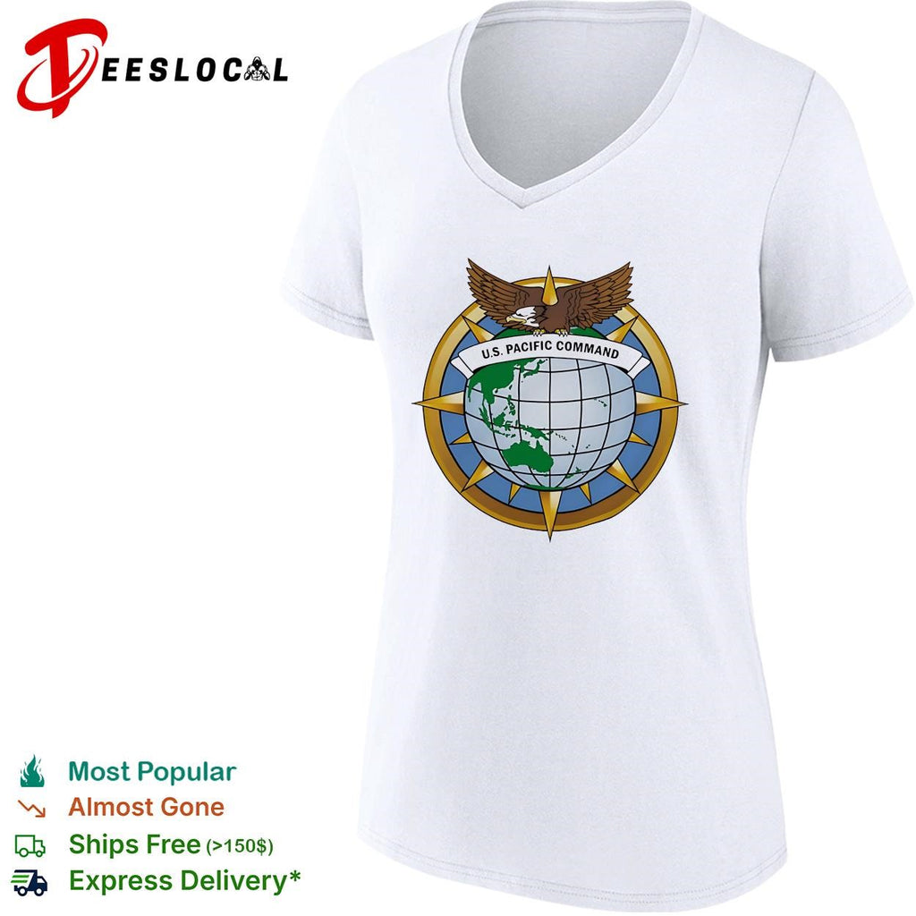 US Pacific Command eagle and globe compass star emblem badge graphic shirt