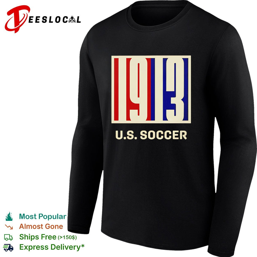 US Soccer 1913 vintage badge design bold lettering graphic shirt