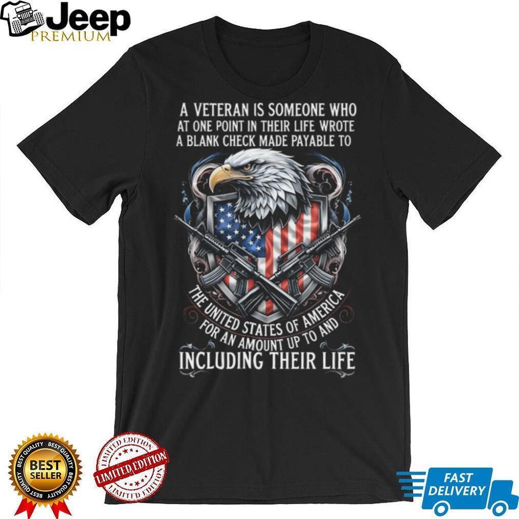 US Veteran Blank Check Life Sacrifice Patriotic Eagle T Shirt