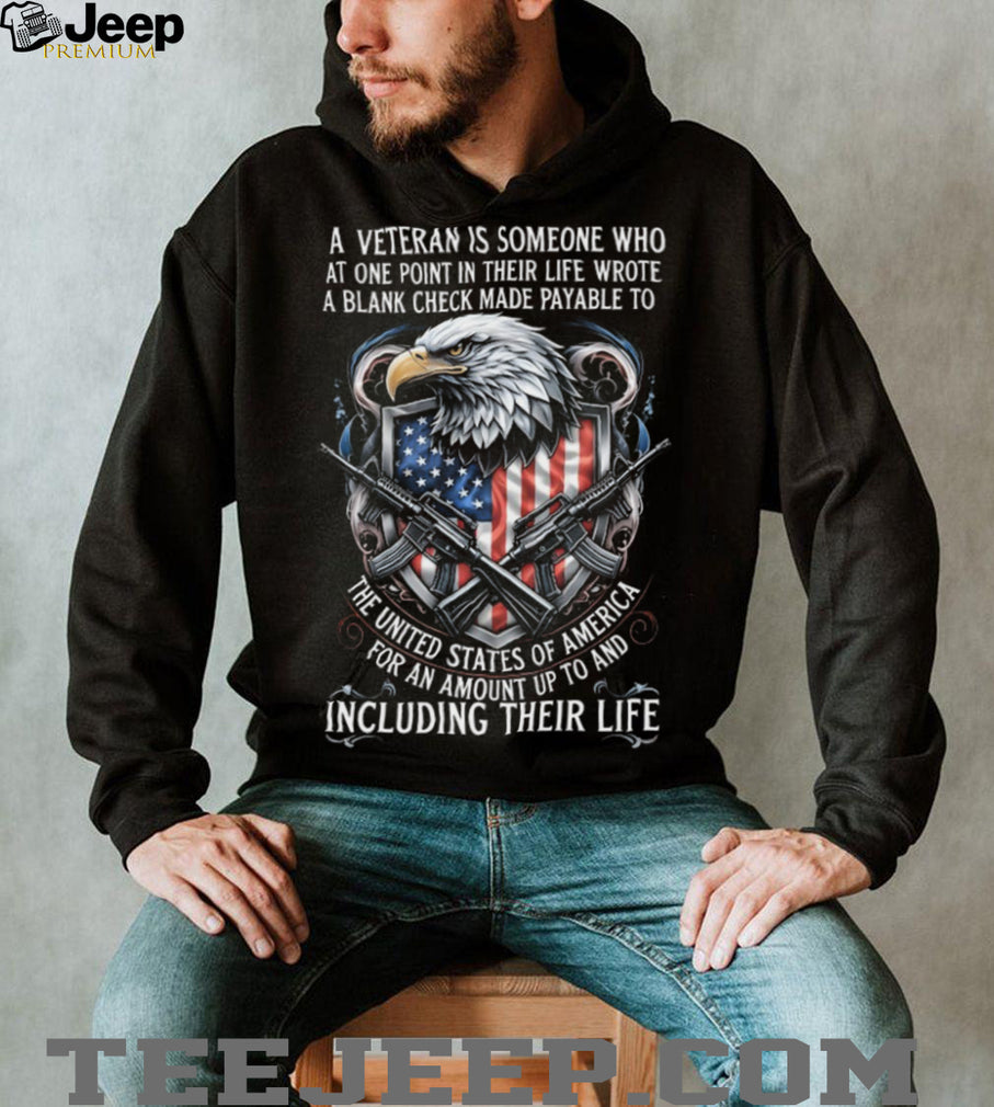 US Veteran Blank Check Life Sacrifice Patriotic Eagle T Shirt