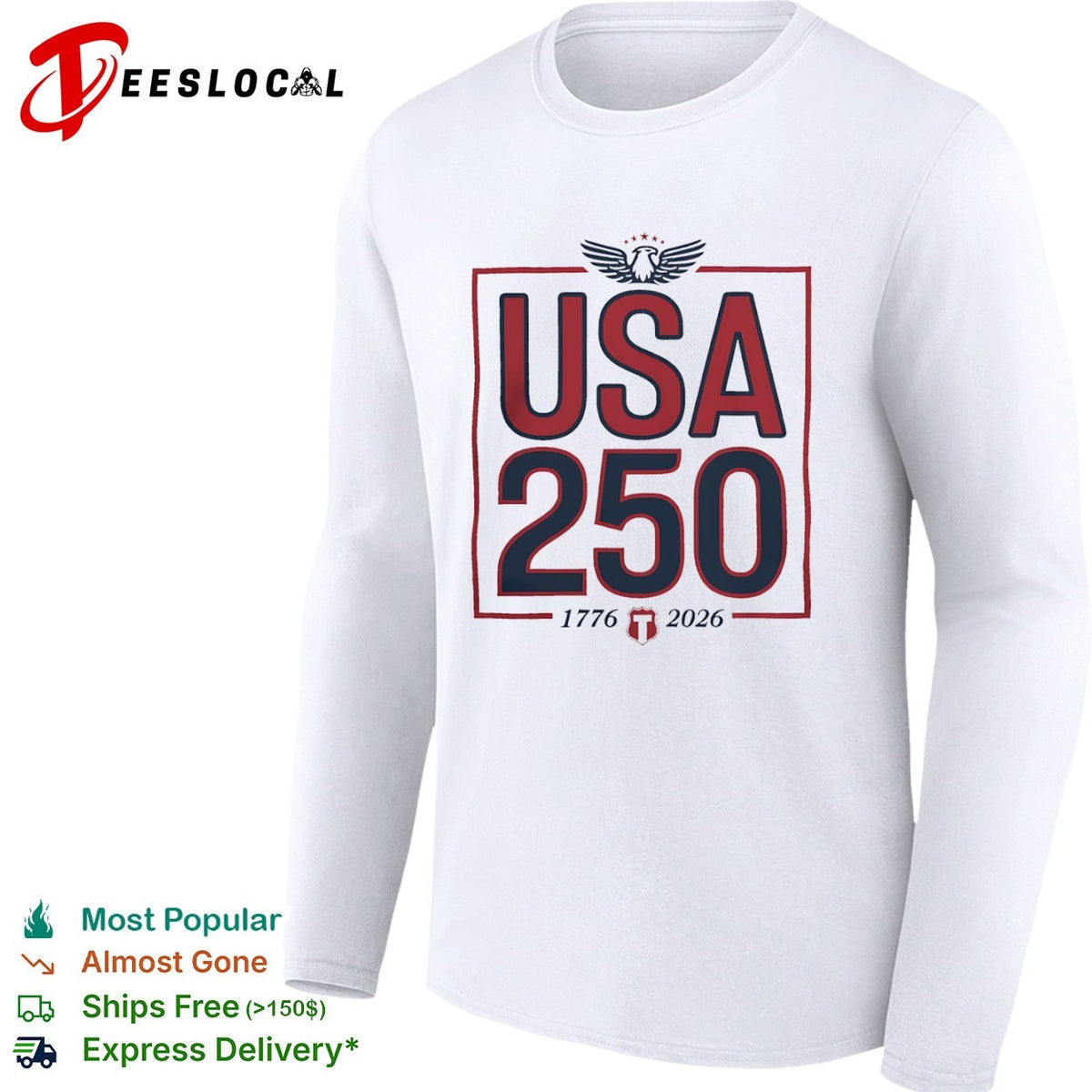 USA 250 1776 2026 Patriotic Eagle Independence Anniversary Commemorative shirt