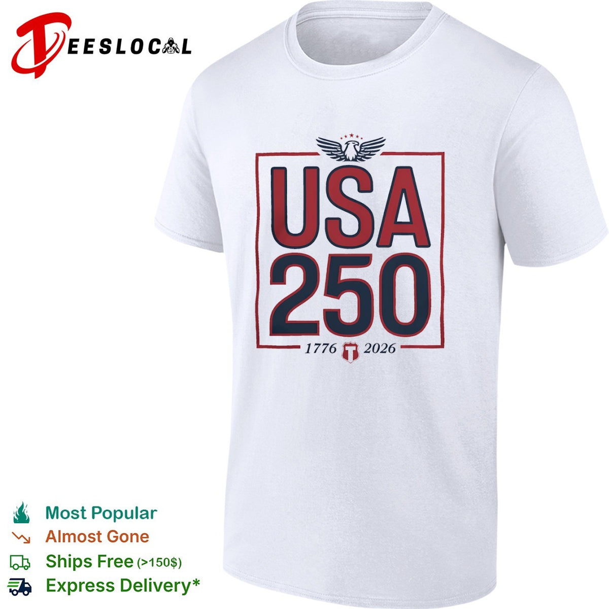 USA 250 1776 2026 Patriotic Eagle Independence Anniversary Commemorative shirt