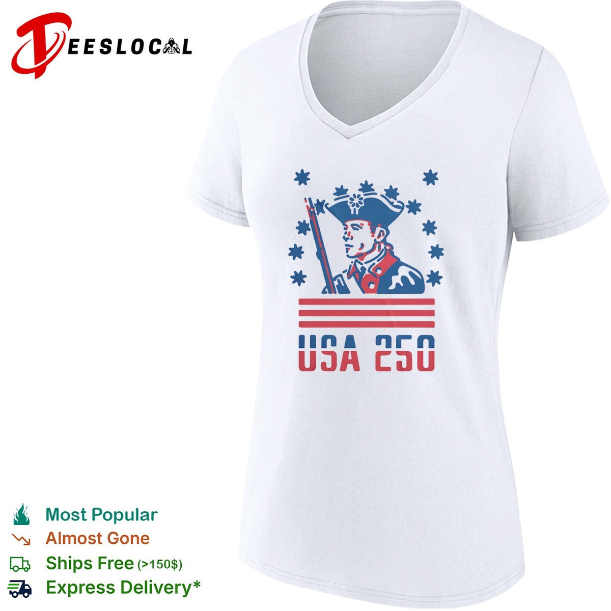 USA 250 Revolutionary War Soldier Continental Army American Independence Day shirt