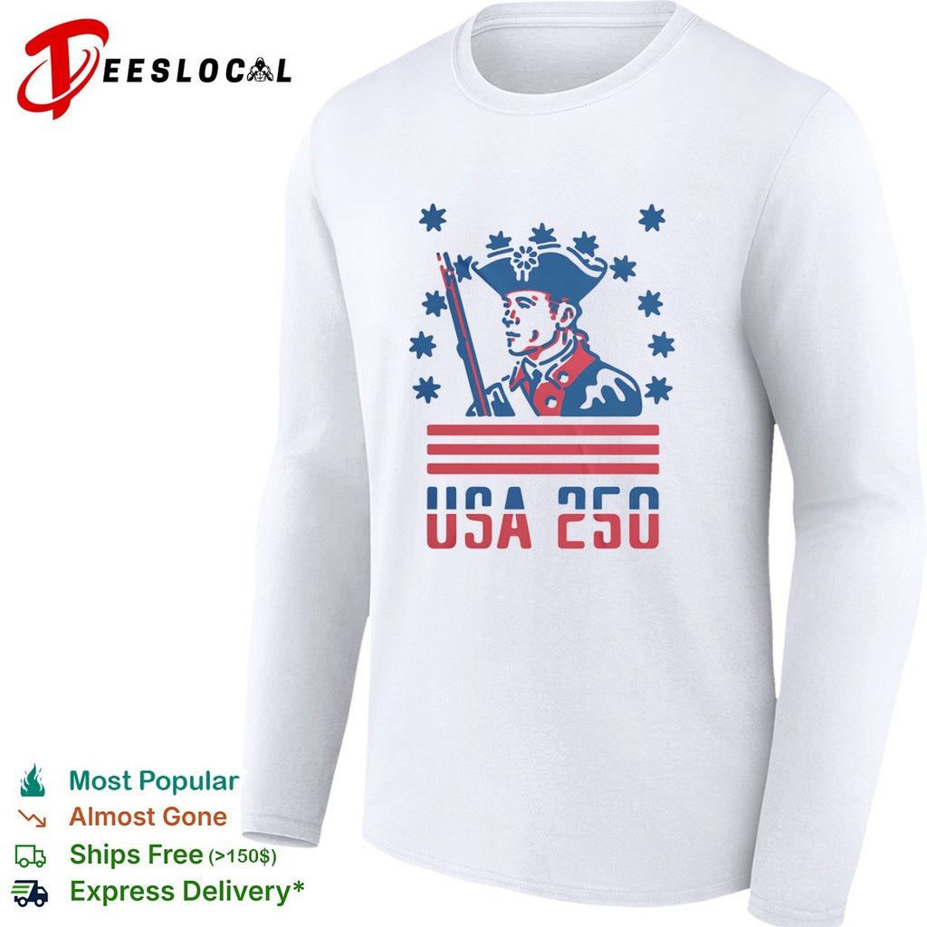 USA 250 Revolutionary War Soldier Continental Army American Independence Day shirt