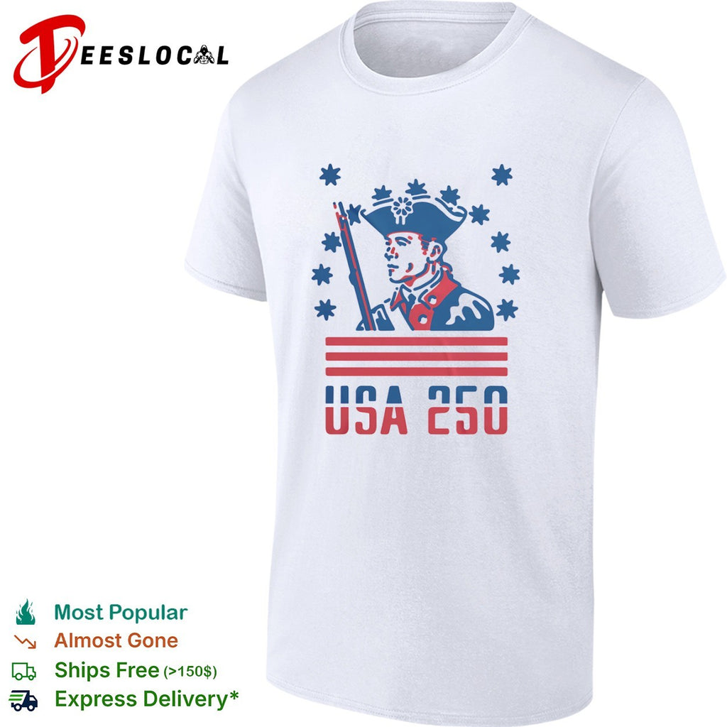 USA 250 Revolutionary War Soldier Continental Army American Independence Day shirt