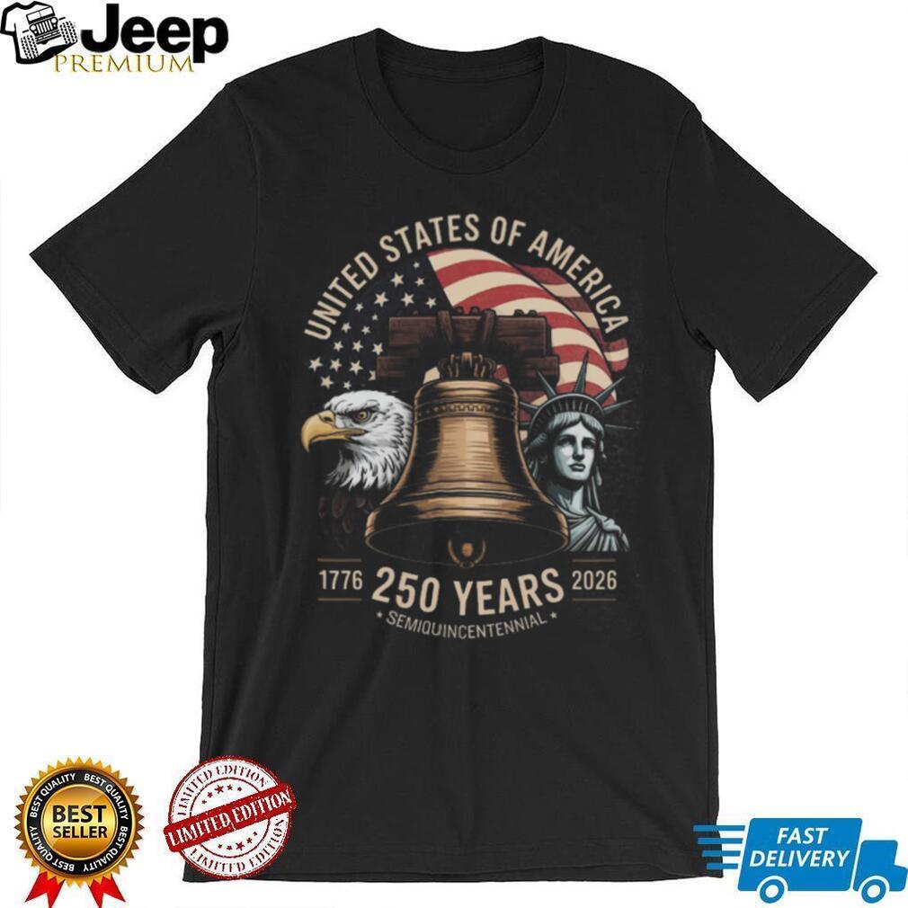 USA 250 Years Semiquincentennial Liberty Bell Patriotic T Shirt