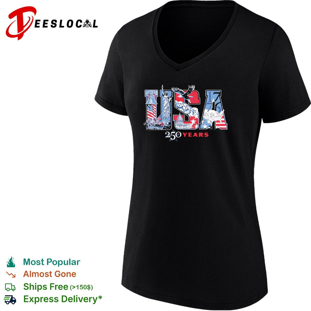 USA 250 years Statue of Liberty flag fireworks patriotic shirt