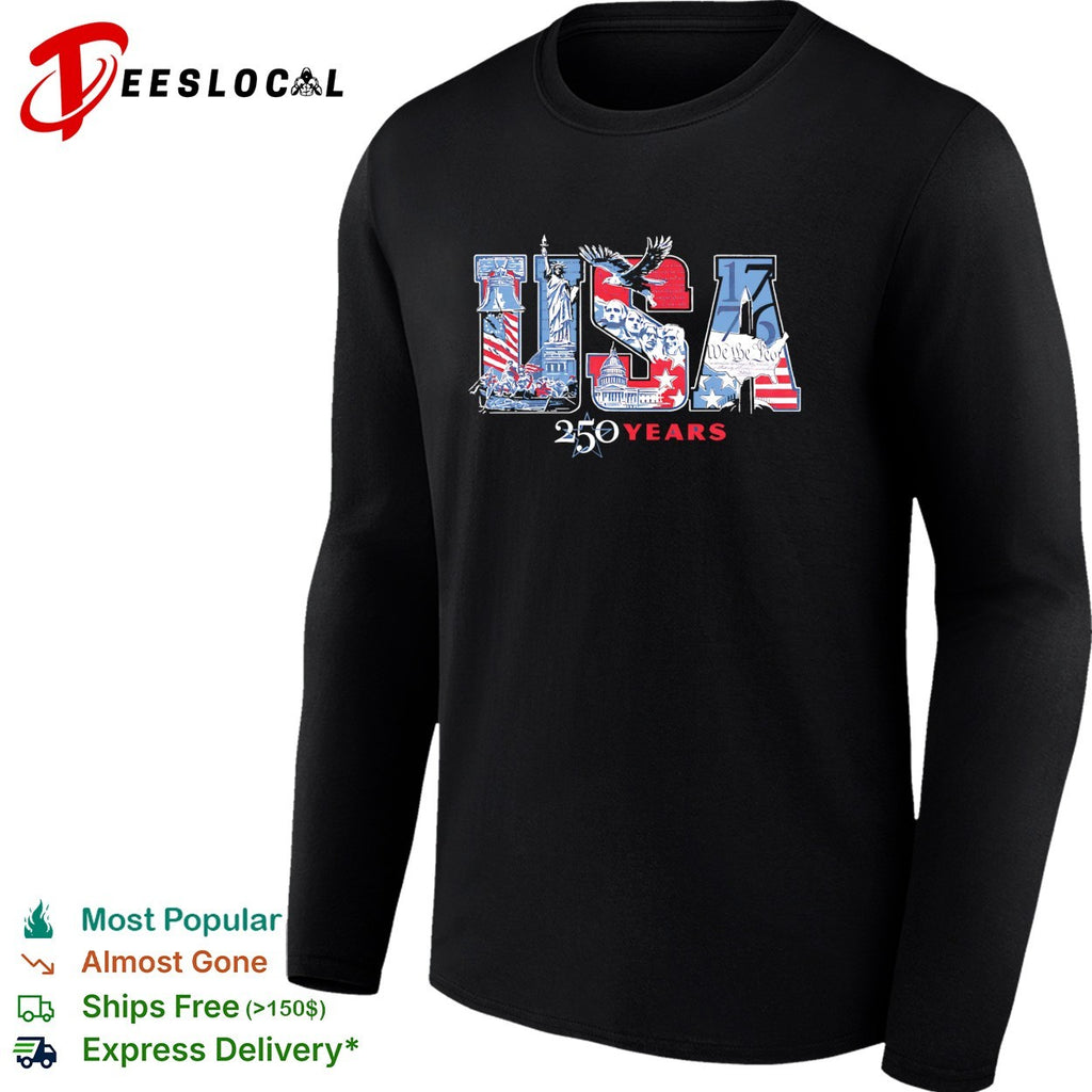 USA 250 years Statue of Liberty flag fireworks patriotic shirt