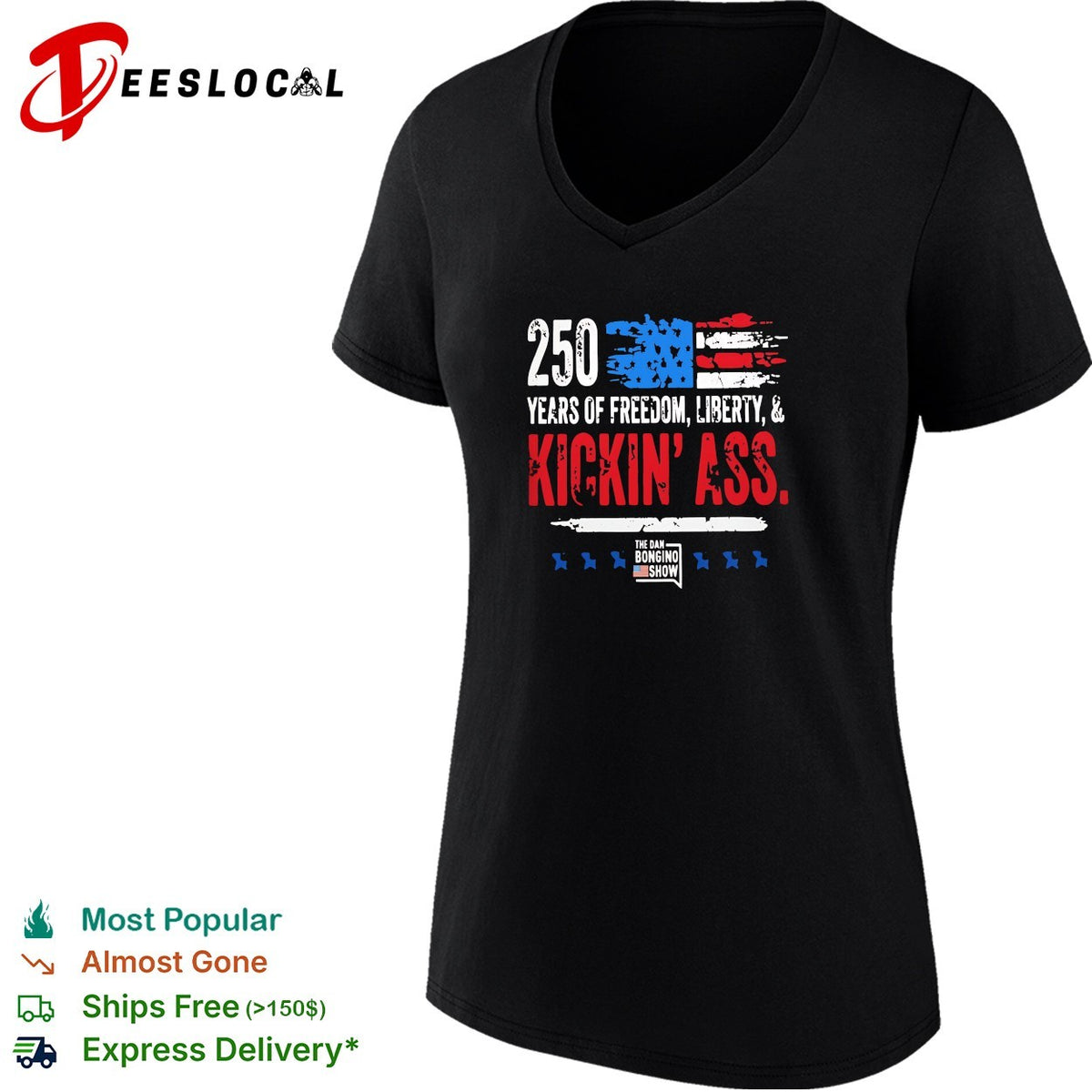 USA 250 years freedom liberty patriotic bold slogan shirt