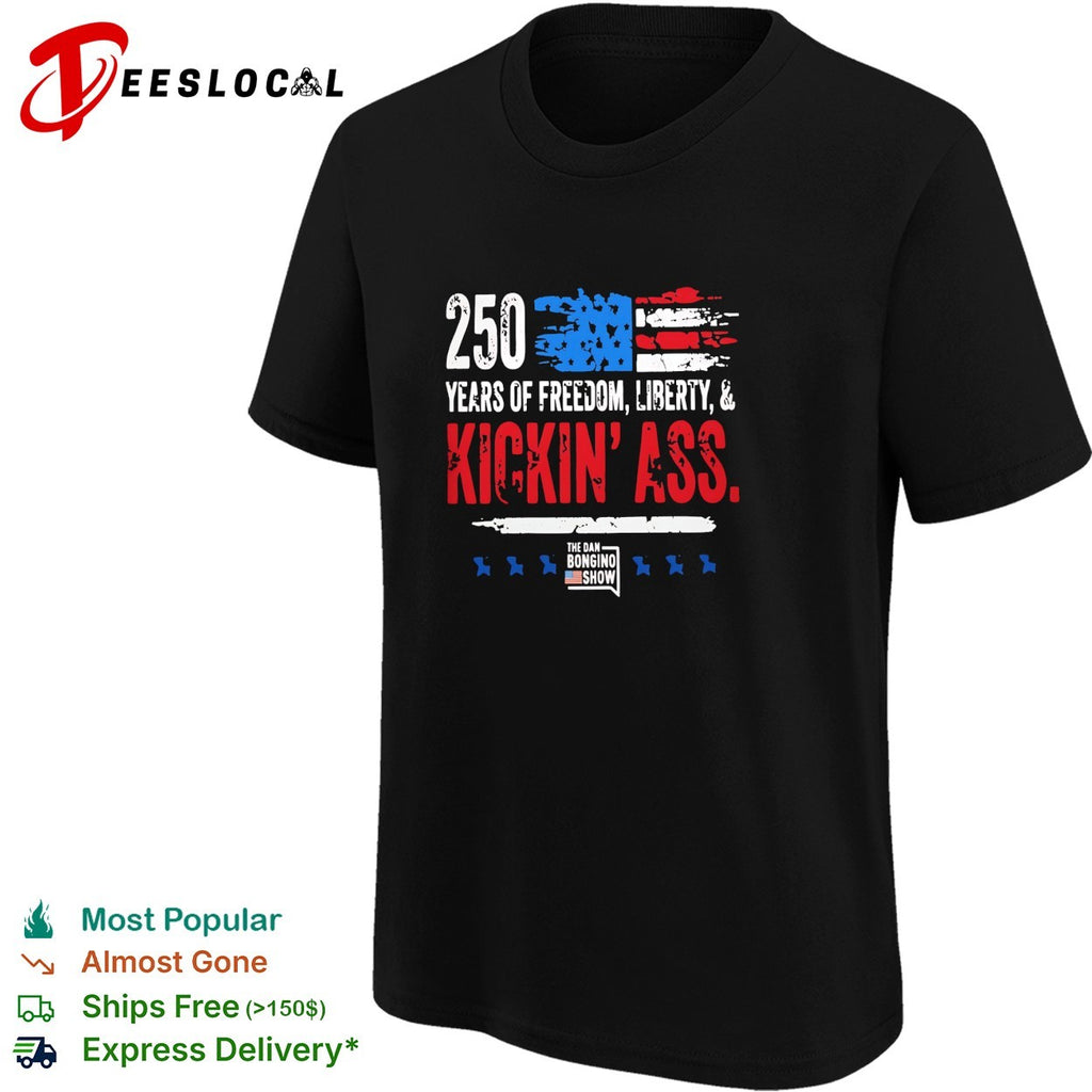 USA 250 years freedom liberty patriotic bold slogan shirt